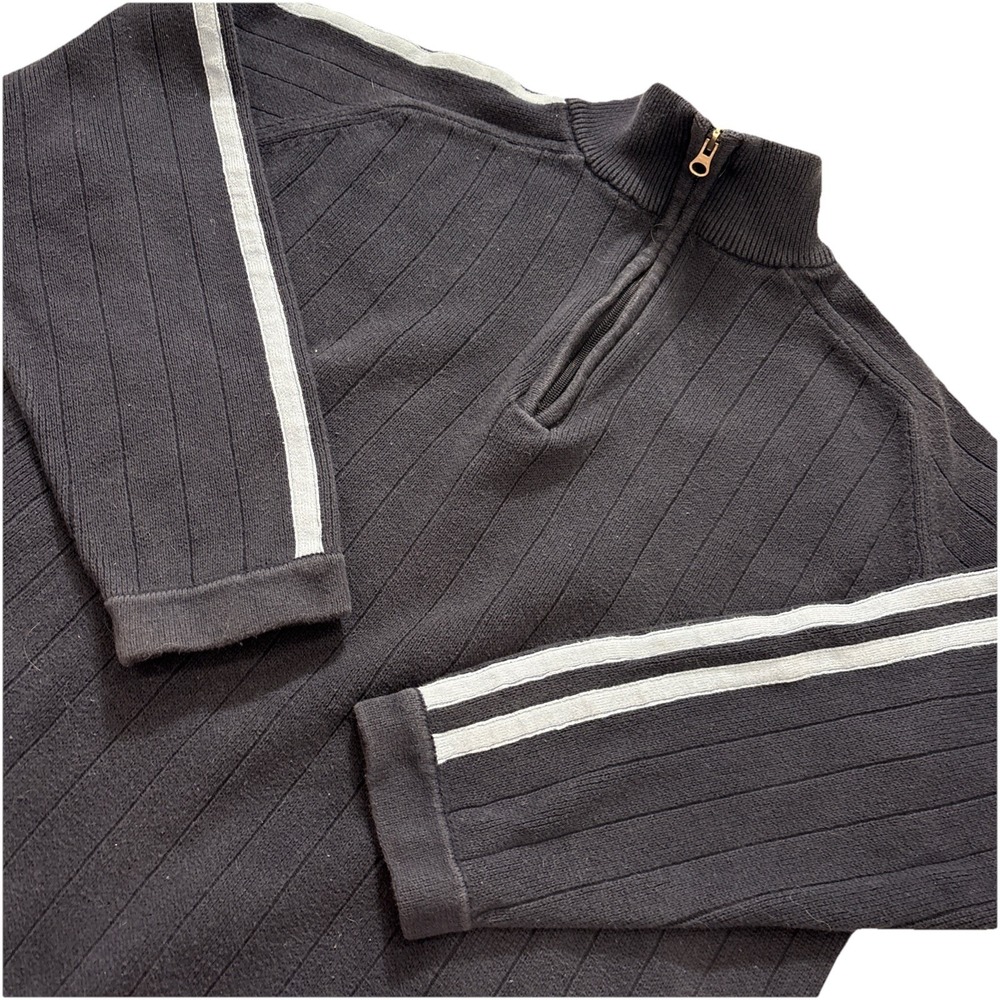 Vintage Mossimo 1/4‎ Zip Sweater With Sleeve Striping Women's XL